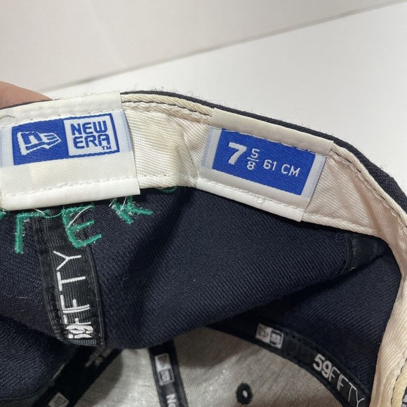 Vintage Seattle Mariners New Era Hat, Fitted 7 5/8, Dark Blue Cap, Logo, Maleko - Picture 8 of 11